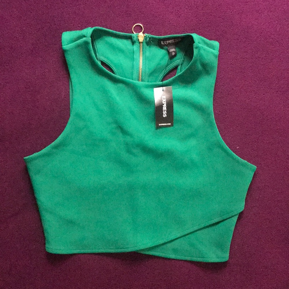 Express royal green crop top NWT